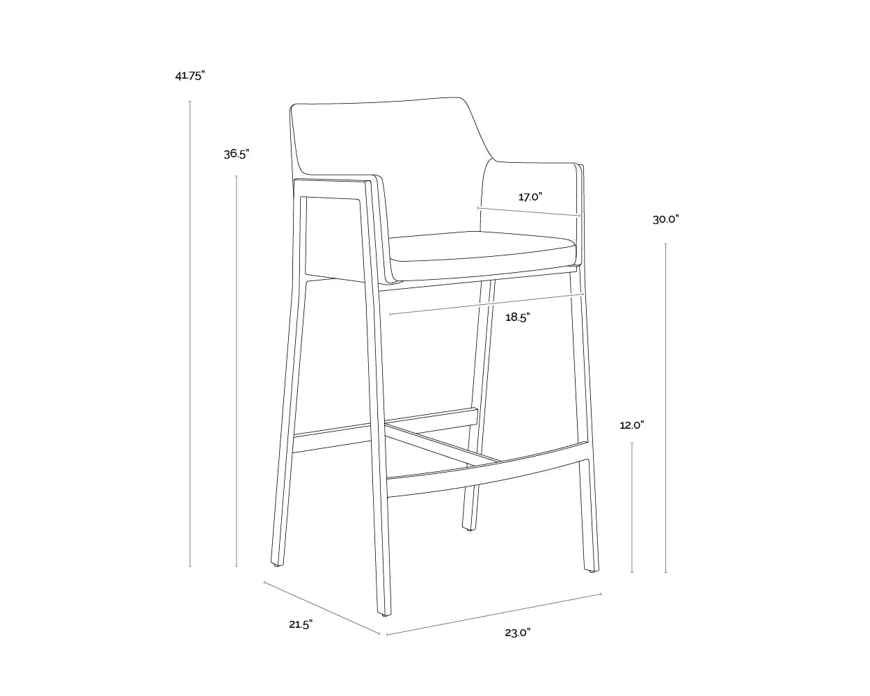 Sunpan BERNADETTE BARSTOOL - Bar Stools