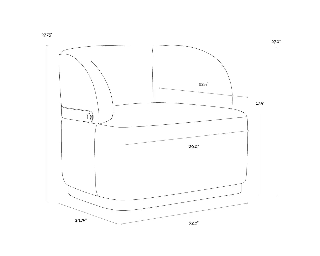 Sunpan BRINDA SWIVEL LOUNGE CHAIR - Lounge