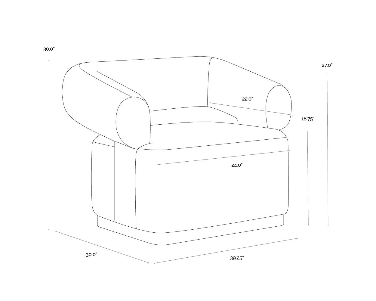 Sunpan AGGIE SWIVEL LOUNGE CHAIR - Lounge