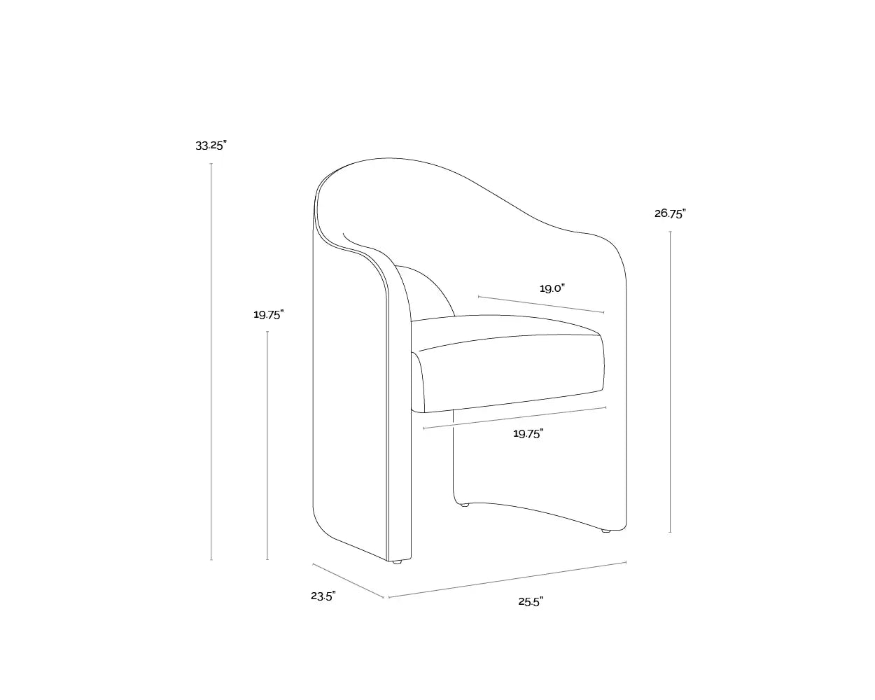 Sunpan ANAYA DINING ARMCHAIR - Dining Chairs