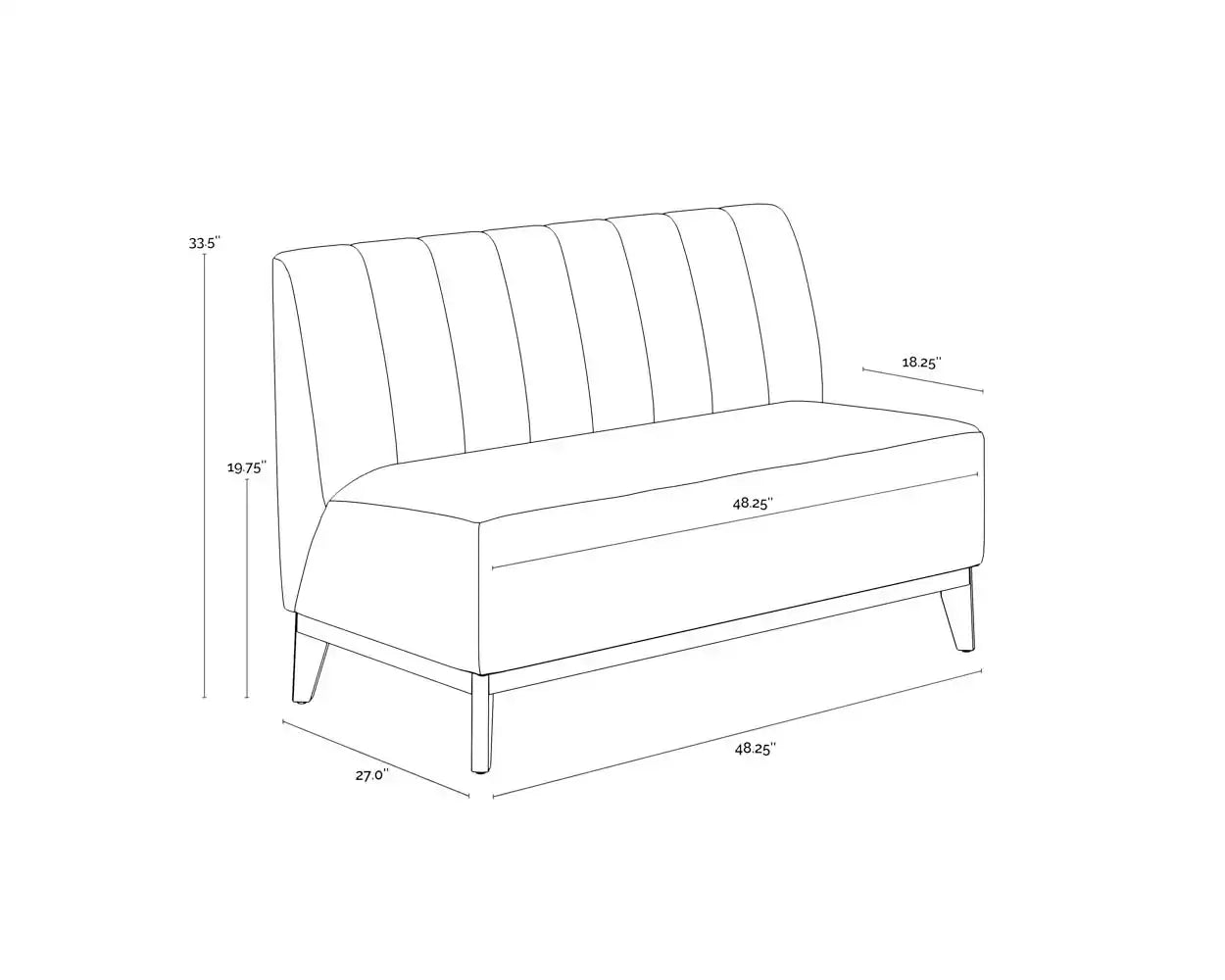 Sunpan KOSOVO BANQUETTE - Sofa