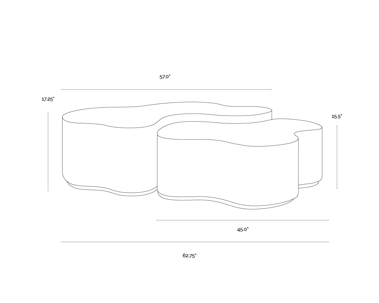 Sunpan BOISE NESTING COFFEE TABLES (SET OF 2) - Coffee