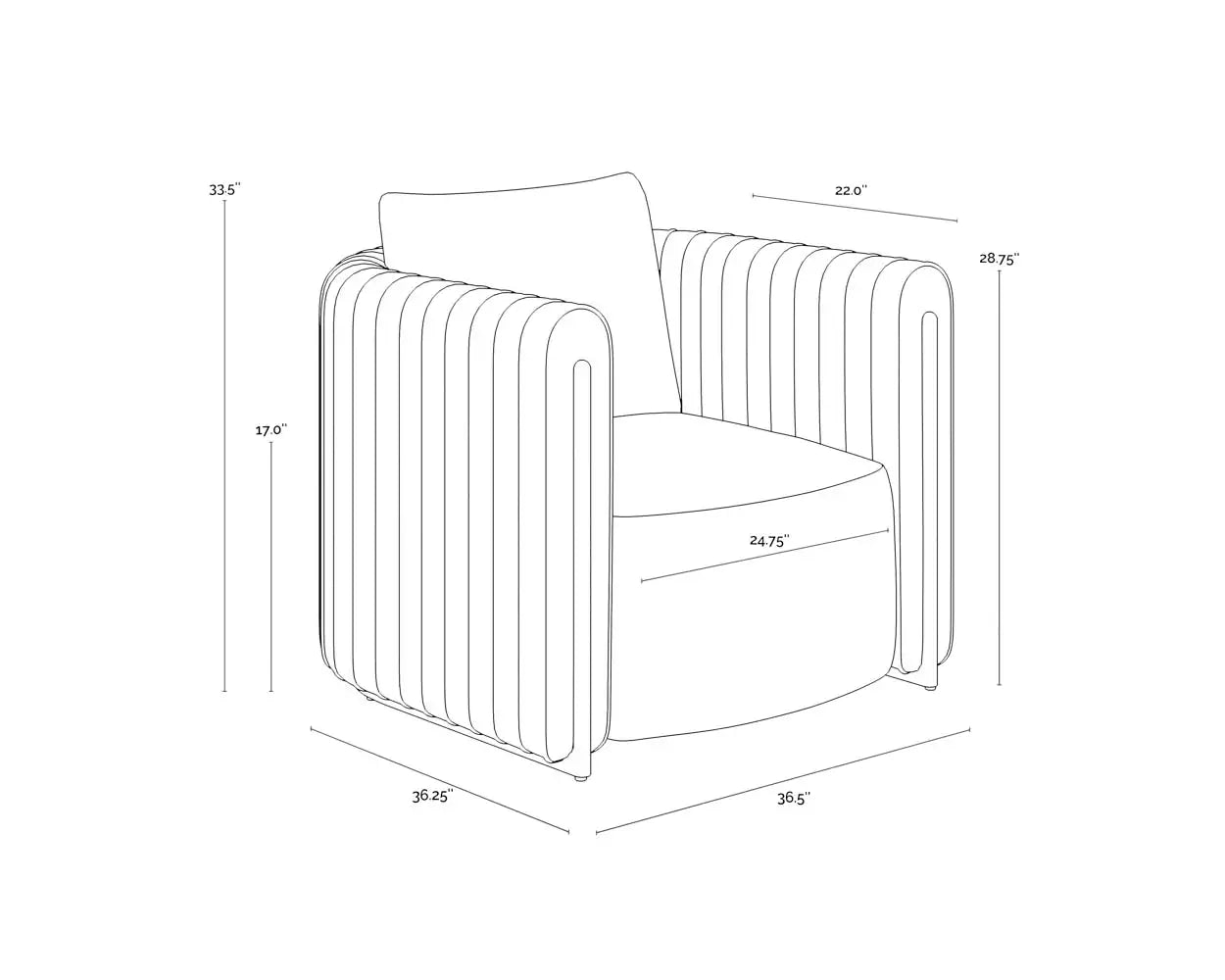 Sunpan ALIX LOUNGE CHAIR - Lounge