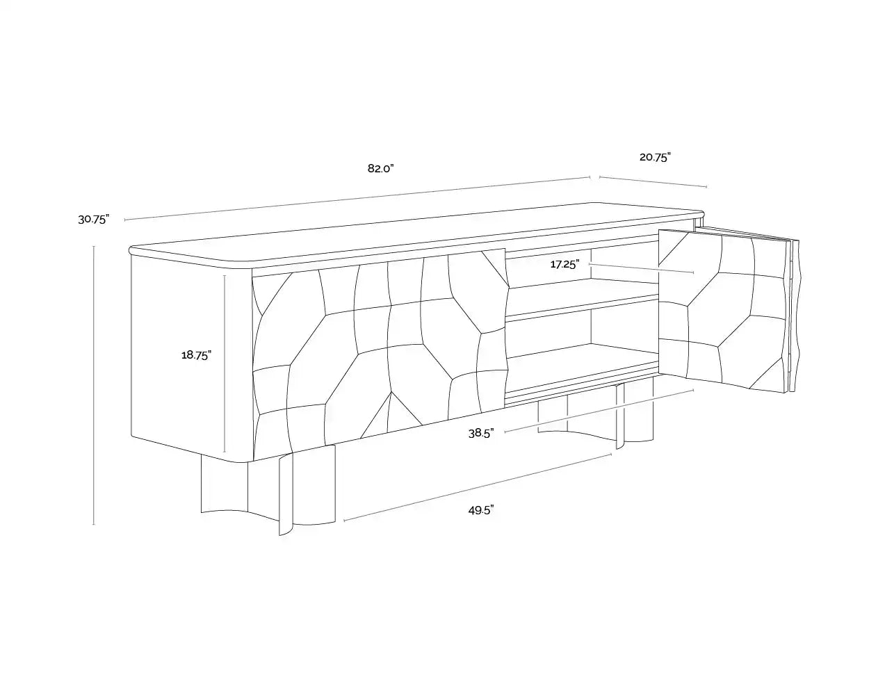 Sunpan LAUTREC SIDEBOARD - Side