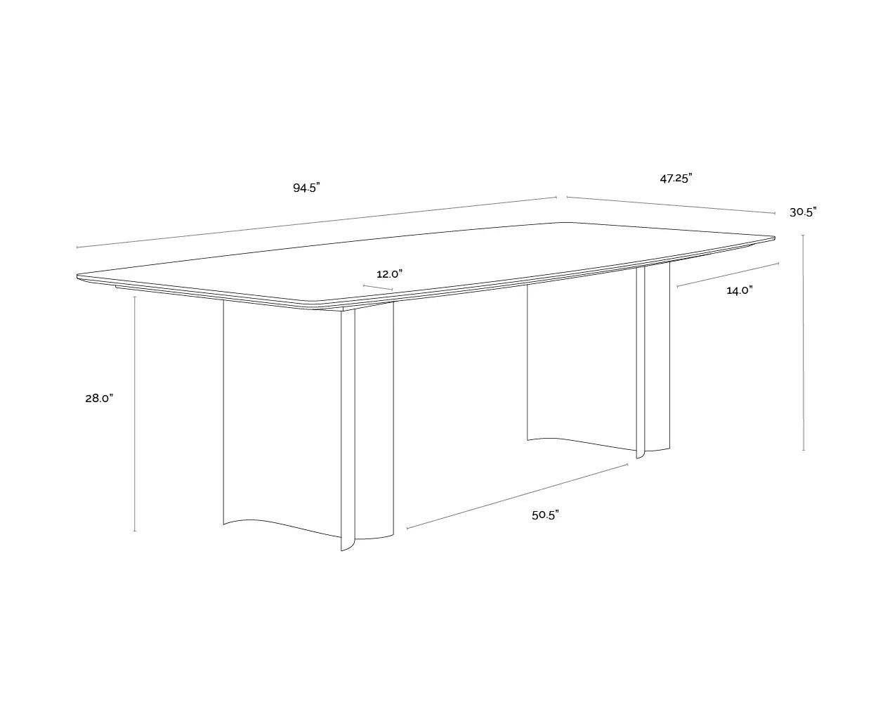 Sunpan ASTARA DINING TABLE - Dining Tables