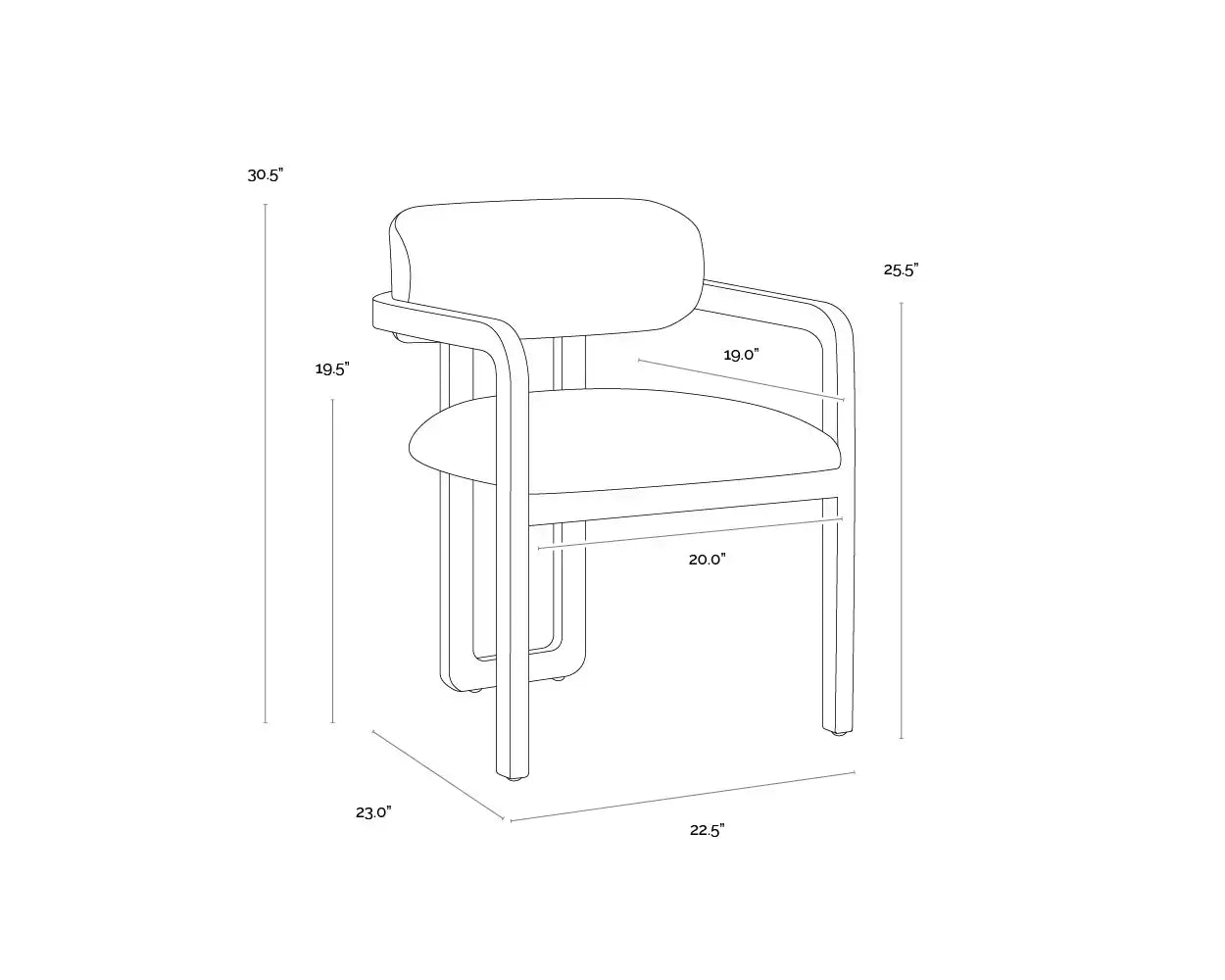 Sunpan MADRONE DINING ARMCHAIR - Dining Chairs