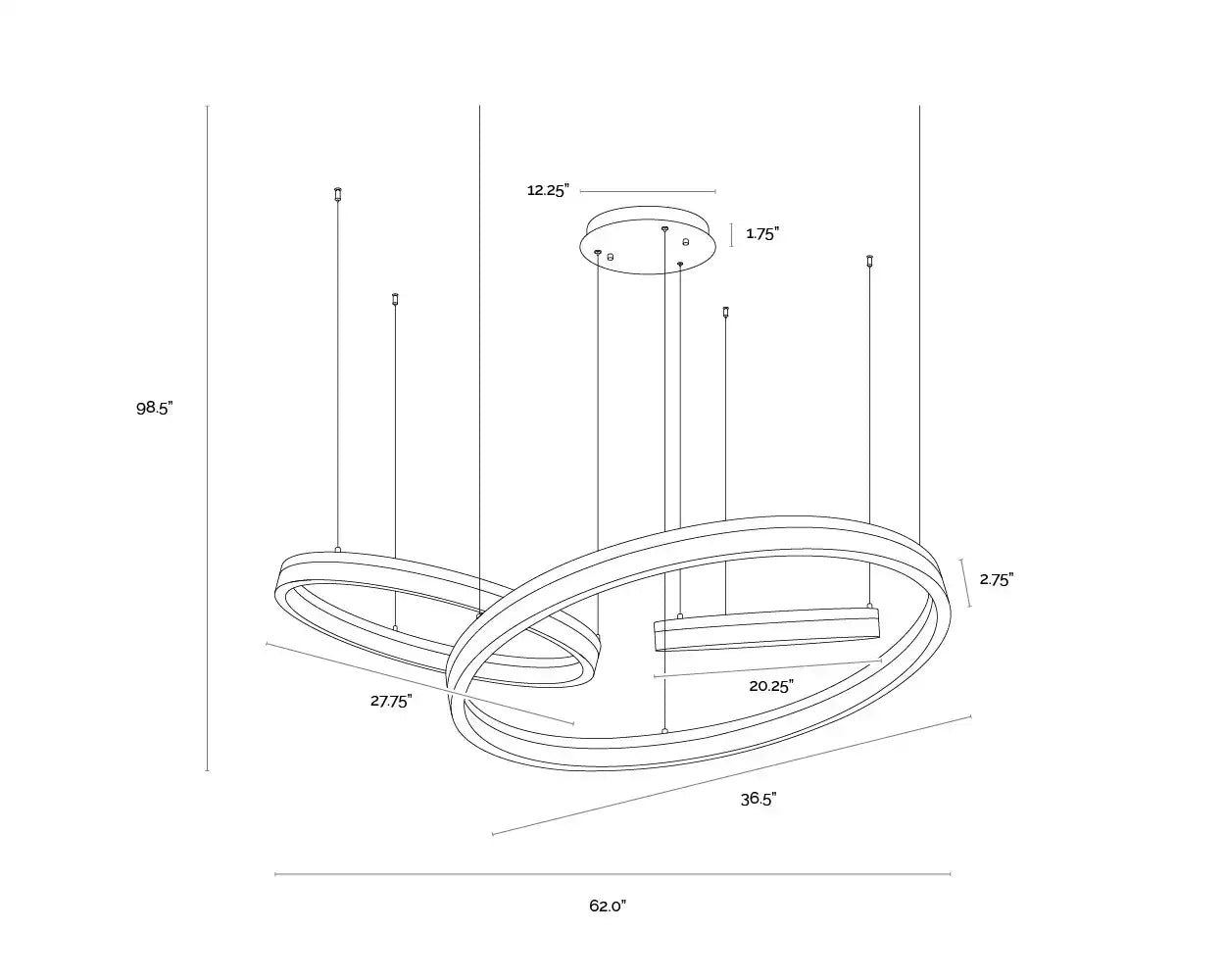 Sunpan, SAPHIRA CHANDELIER, CHANDELIER LIGHT