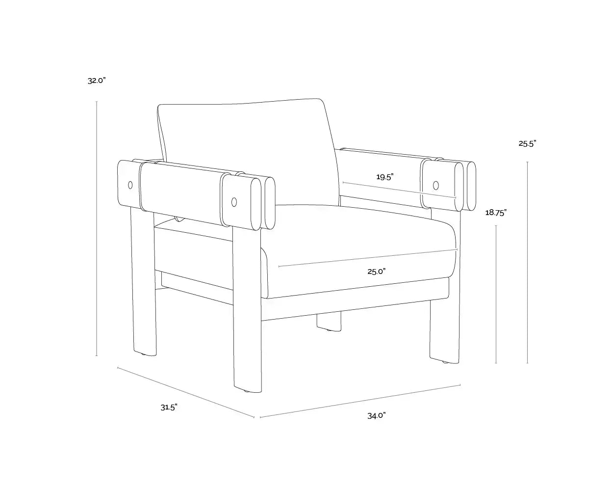 Sunpan CARMICHAEL LOUNGE CHAIR - Lounge