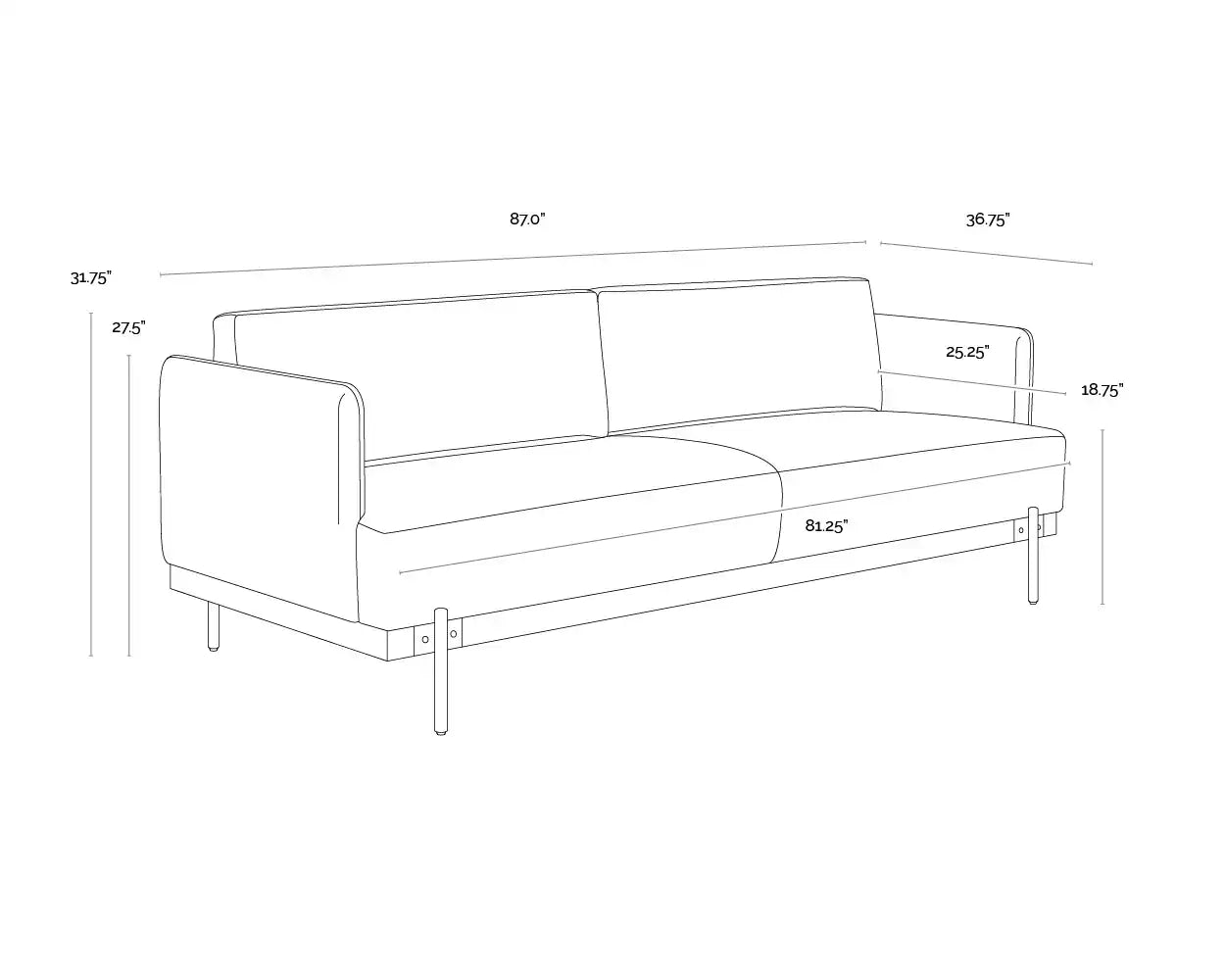 Sunpan SAUL SOFA - Sofa