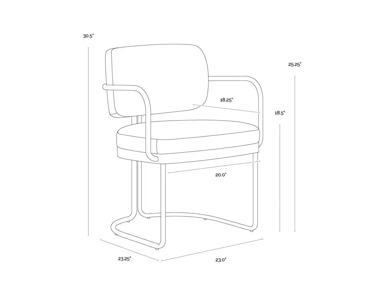 Sunpan JALEN DINING ARMCHAIR - Dining Chairs