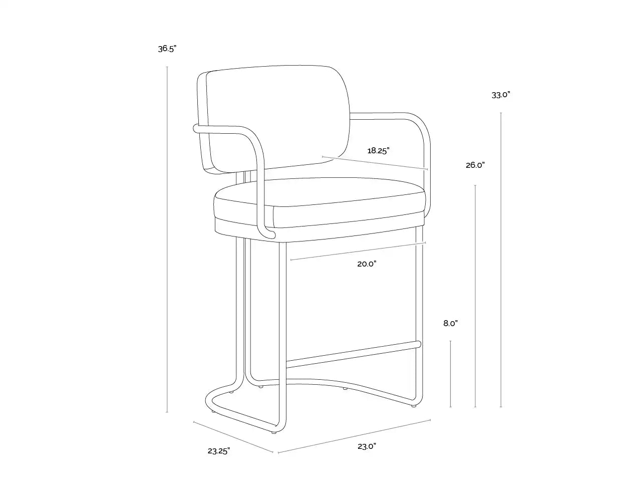 Sunpan, JALEN COUNTER STOOL, BENCHES, OTTOMAN & STOOLS