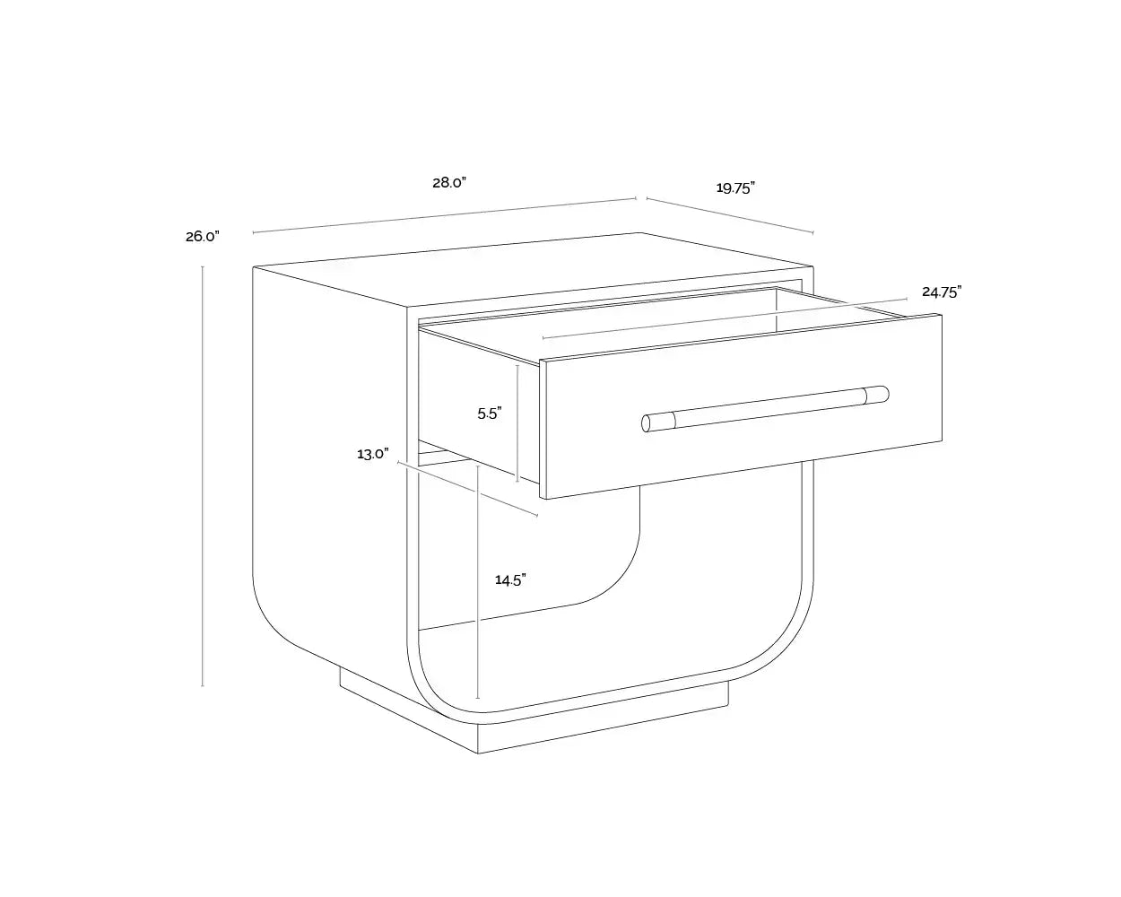 Sunpan TARRANT NIGHTSTAND - Nightstands