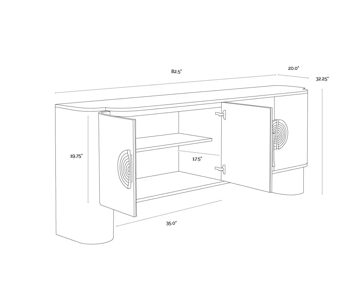 Sunpan DRESDEN SIDEBOARD - Side