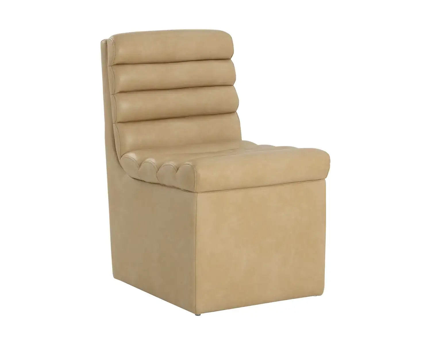Sunpan NORM WHEELED DINING CHAIR - COPLEY LATTE - Dining Chairs