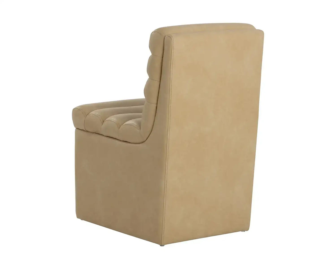 Sunpan NORM WHEELED DINING CHAIR - COPLEY LATTE - Dining Chairs