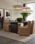 Sunpan NORM WHEELED DINING CHAIR - COPLEY LATTE - Dining Chairs