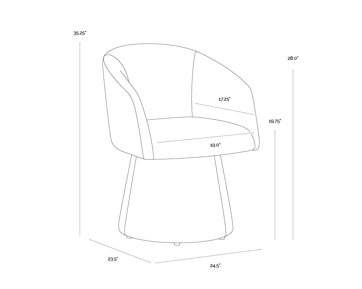SUNPAN ETTA SWIVEL DINING ARMCHAIR - Dining Chairs