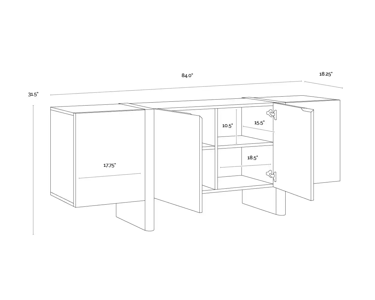 Sunpan EWAN SIDEBOARD - Side