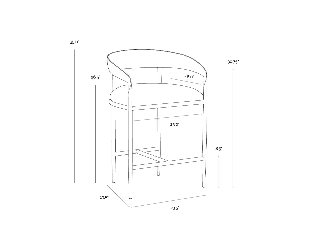 Sunpan, ZANATTA COUNTER STOOL, BENCHES, OTTOMAN & STOOLS