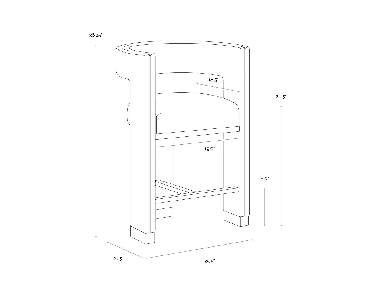 Sunpan, ADAMINA COUNTER STOOL, BENCHES, OTTOMAN & STOOLS