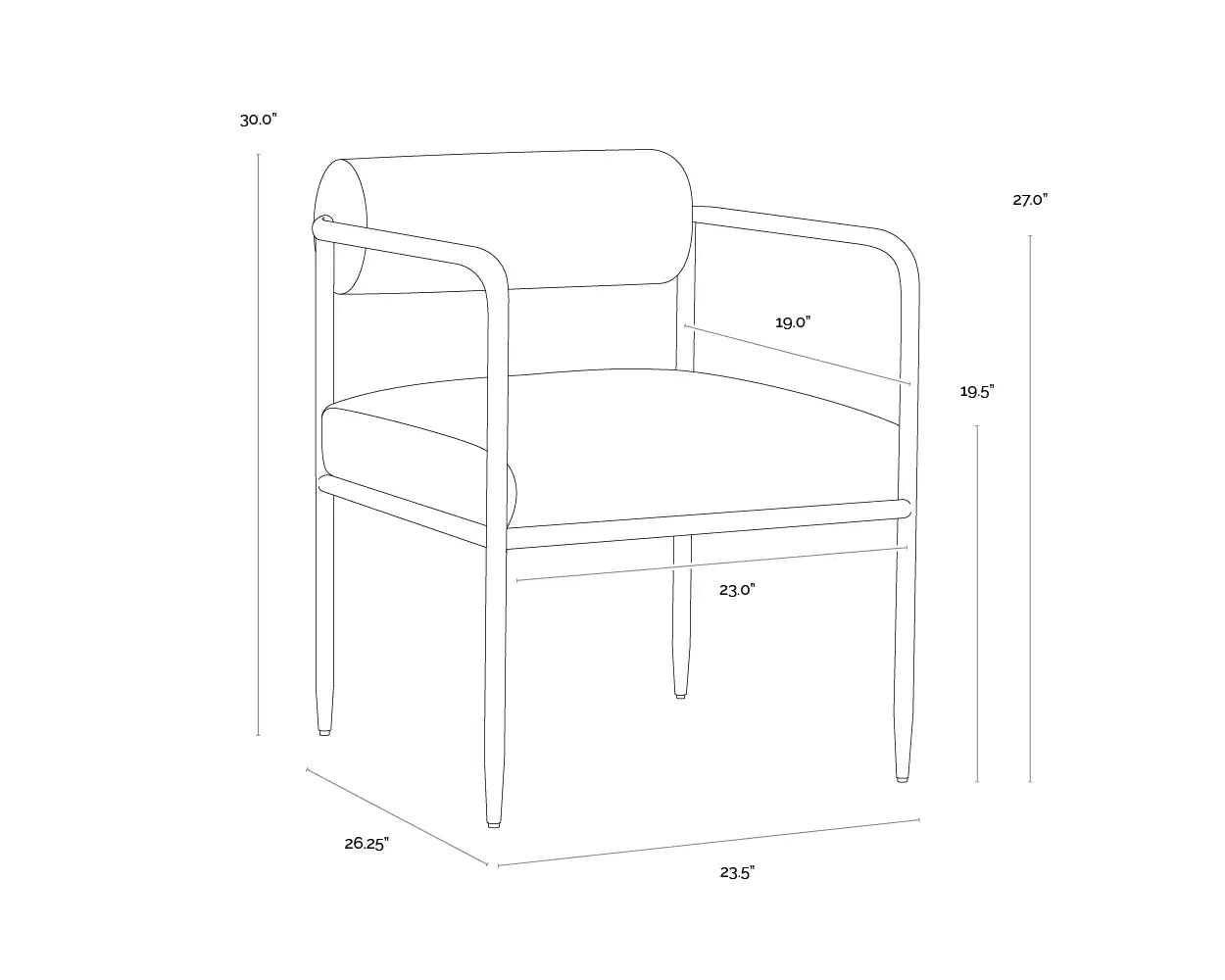Sunpan AJANI DINING ARMCHAIR - Dining Chairs