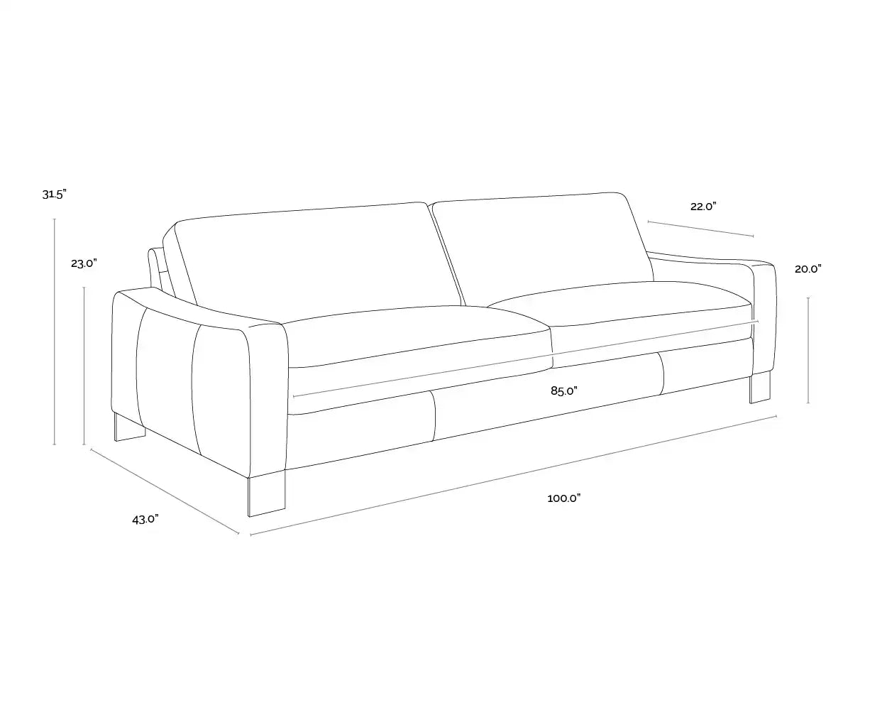 Sunpan RAFAEL SOFA - Sofa
