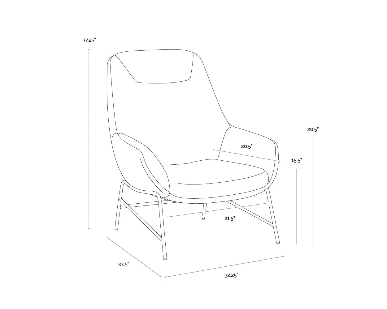 Sunpan LUCIER LOUNGE CHAIR - Lounge