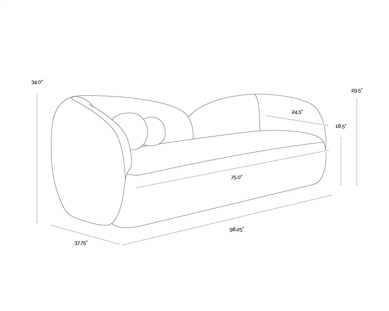Sunpan ESME SOFA - Sofa