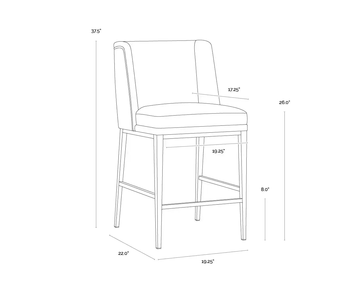 Sunpan, JOPLIN COUNTER STOOL, BENCHES, OTTOMAN & STOOLS