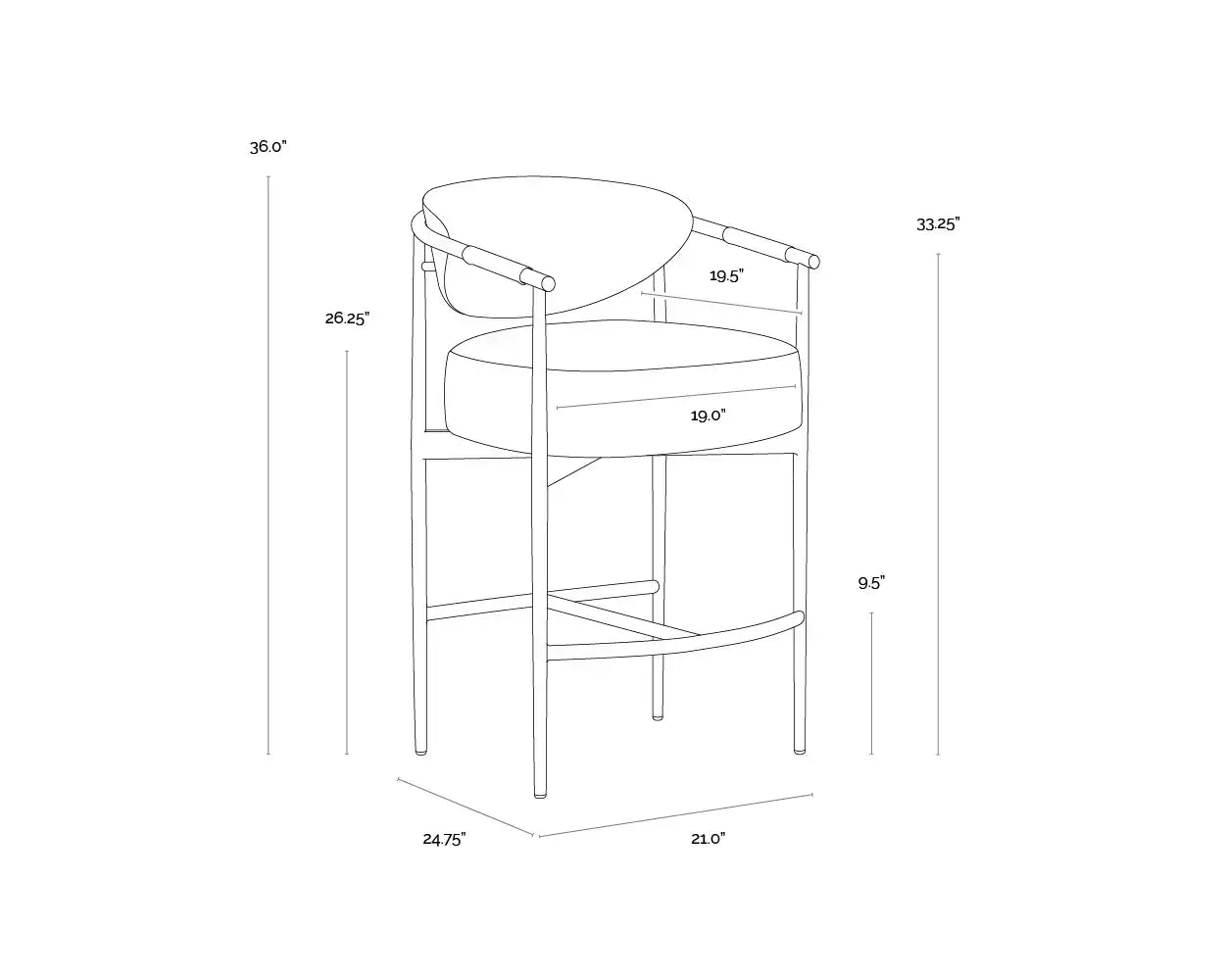 Sunpan, HELOISE COUNTER STOOL, BENCHES, OTTOMAN & STOOLS
