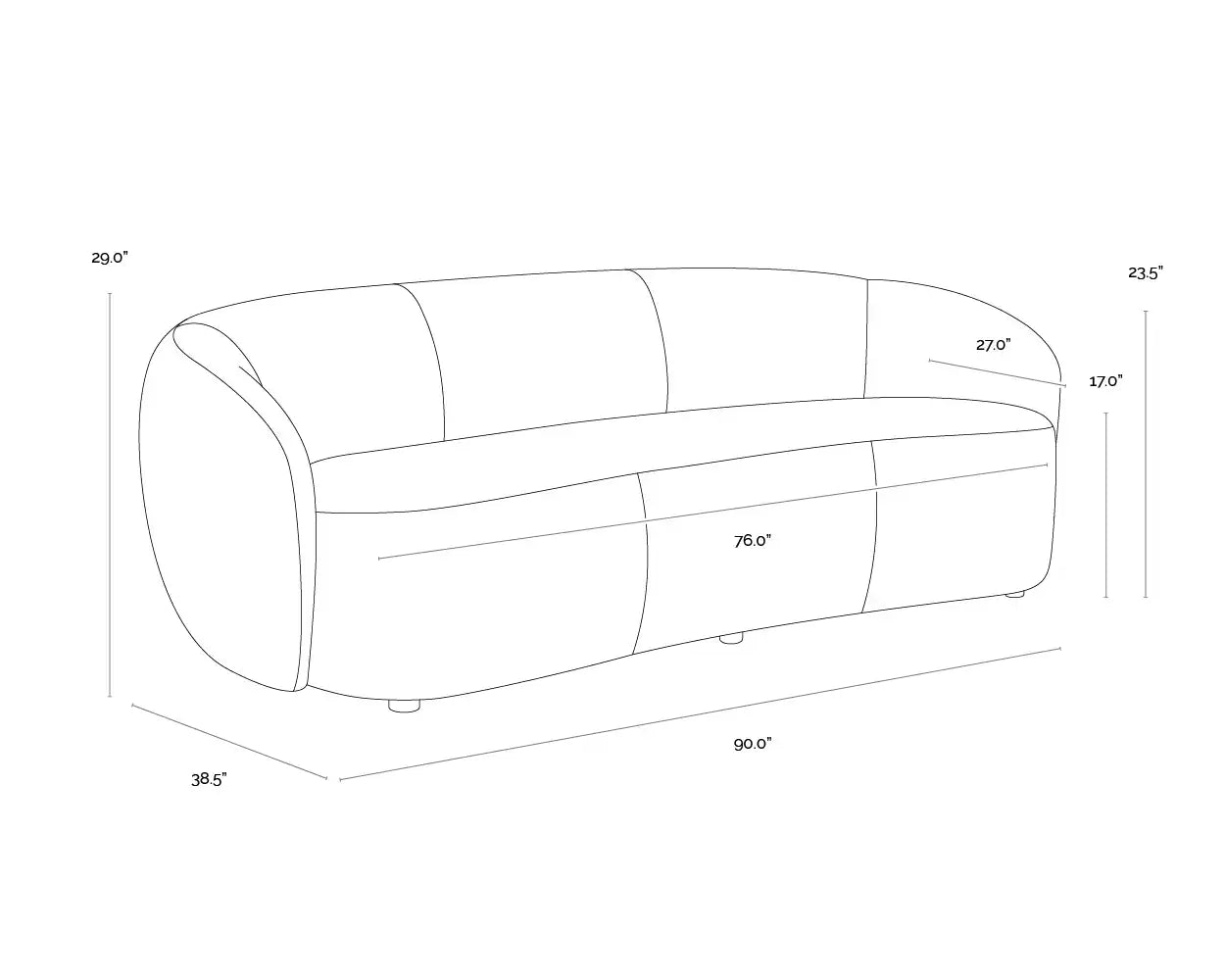 LORNE SOFA - MERINO PEARL - Sofa