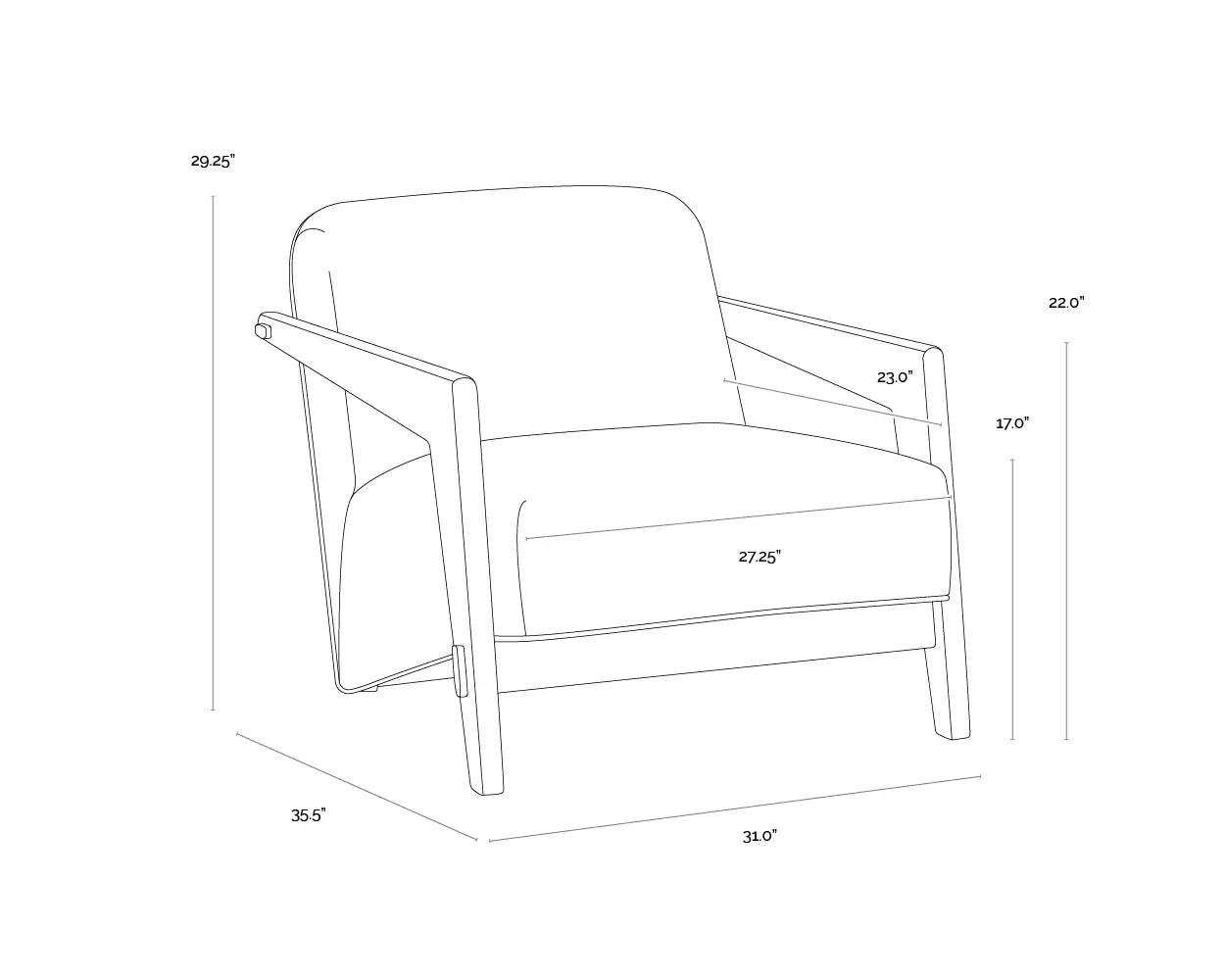 Sunpan BOSCO LOUNGE CHAIR - Lounge