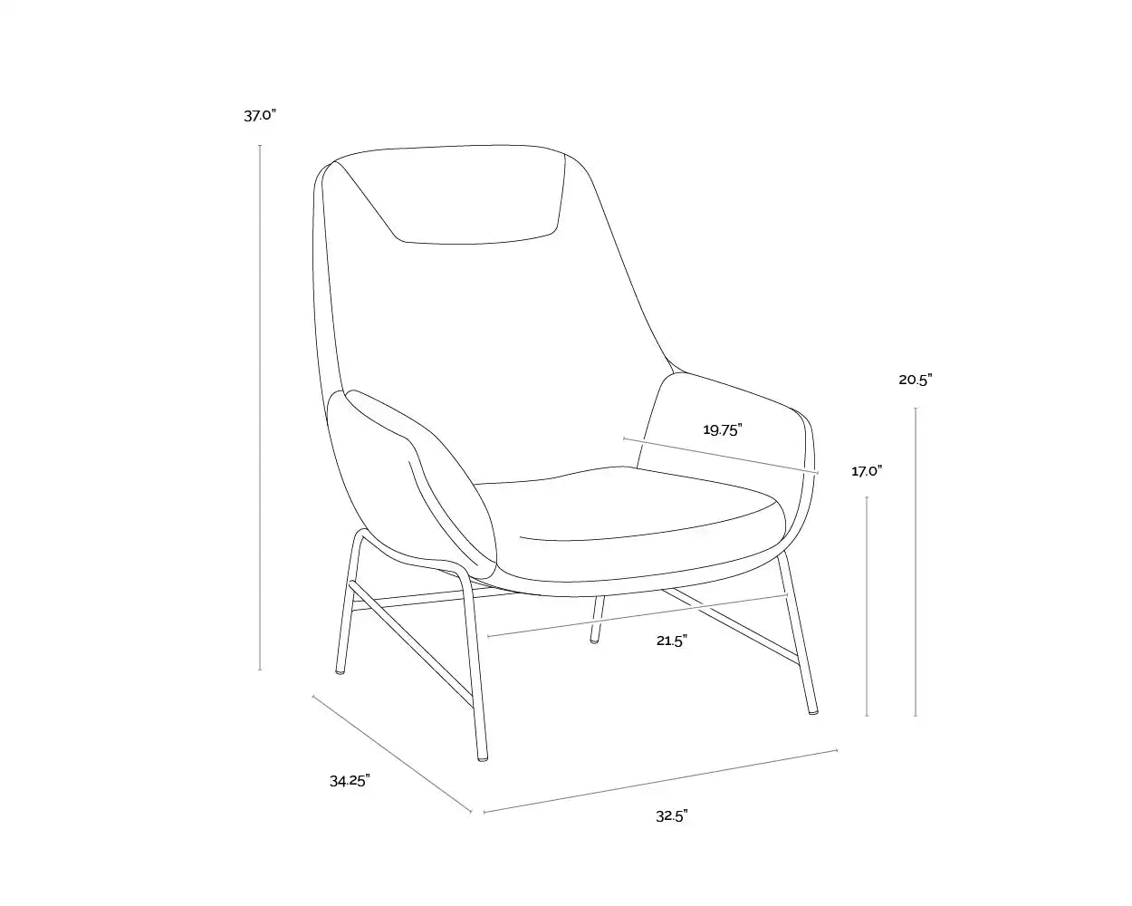 Sunpan LUCIER LOUNGE CHAIR - Lounge