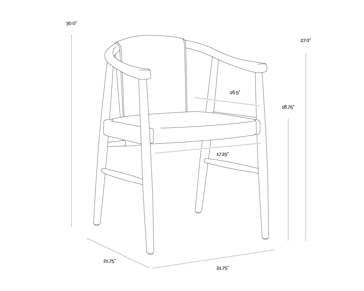 Sunpan ARAN DINING ARMCHAIR - Dining Chairs