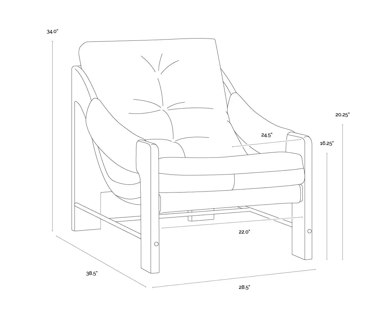 Sunpan RAFFERTY LOUNGE CHAIR - Lounge
