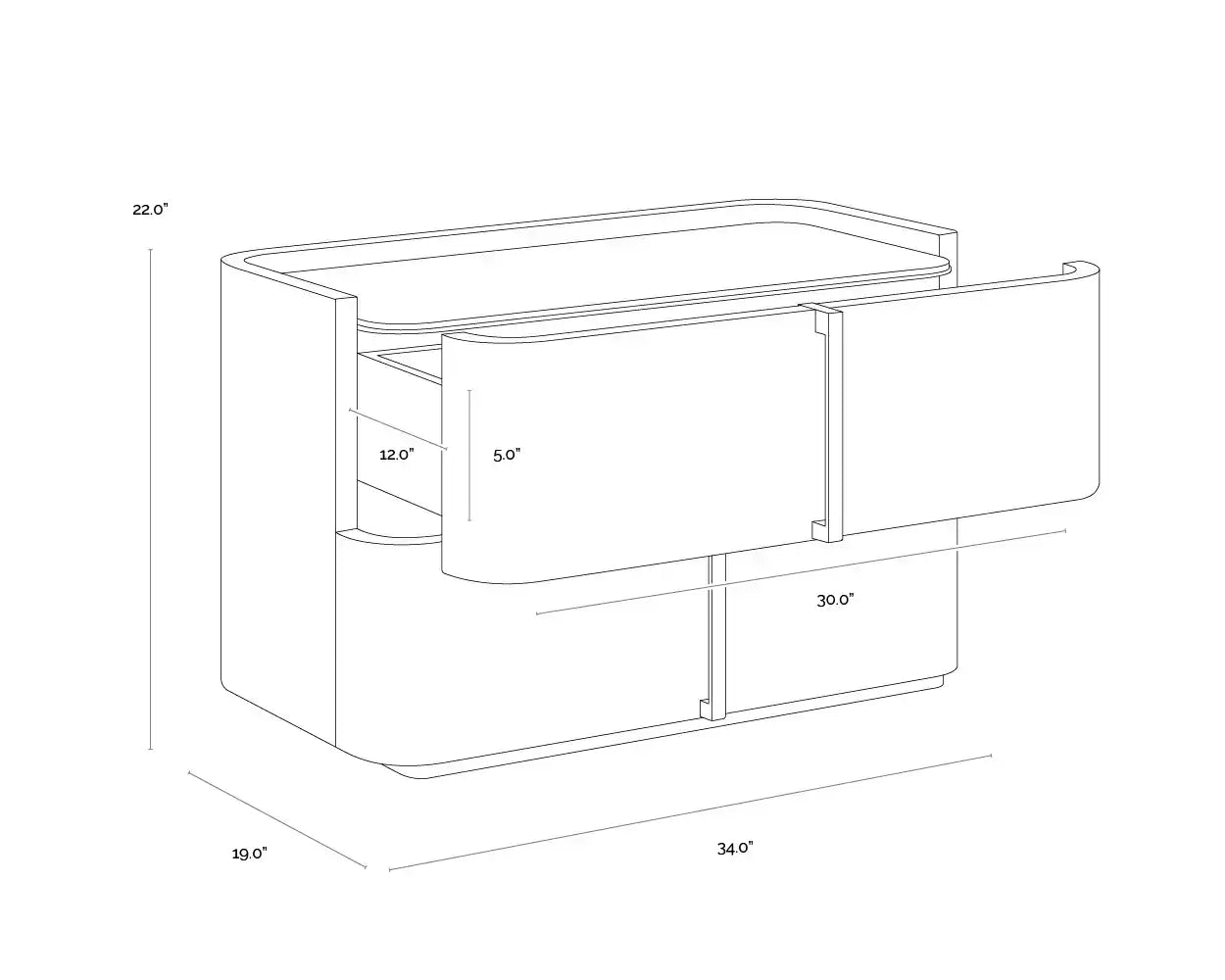 Sunpan JAMILLE NIGHTSTAND - Nightstands