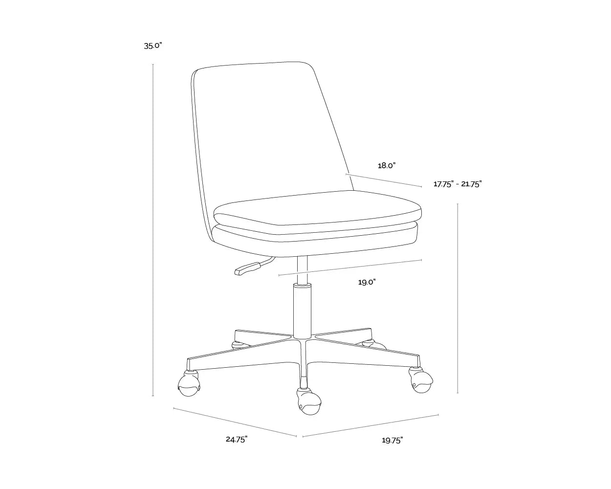 Sunpan, BERGET OFFICE CHAIR, BENCHES, OTTOMAN & STOOLS