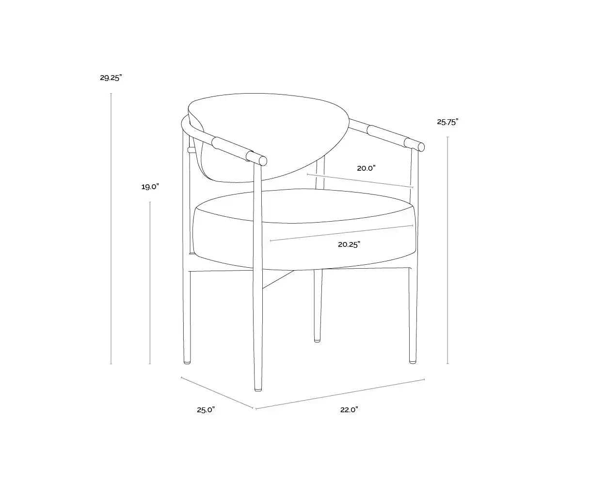 Sunpan HELOISE DINING ARMCHAIR - Dining Chairs