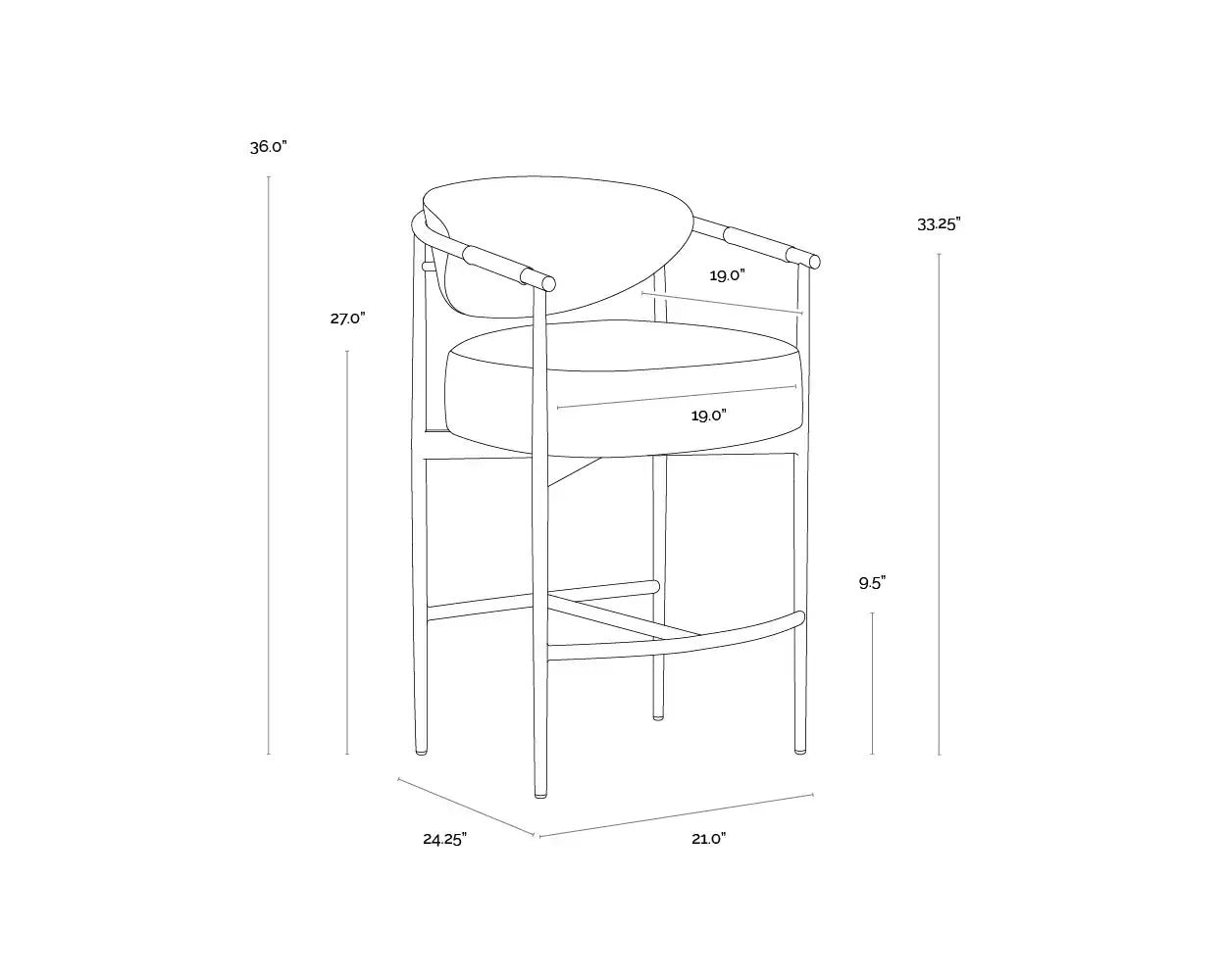 Sunpan, HELOISE COUNTER STOOL, BENCHES, OTTOMAN & STOOLS