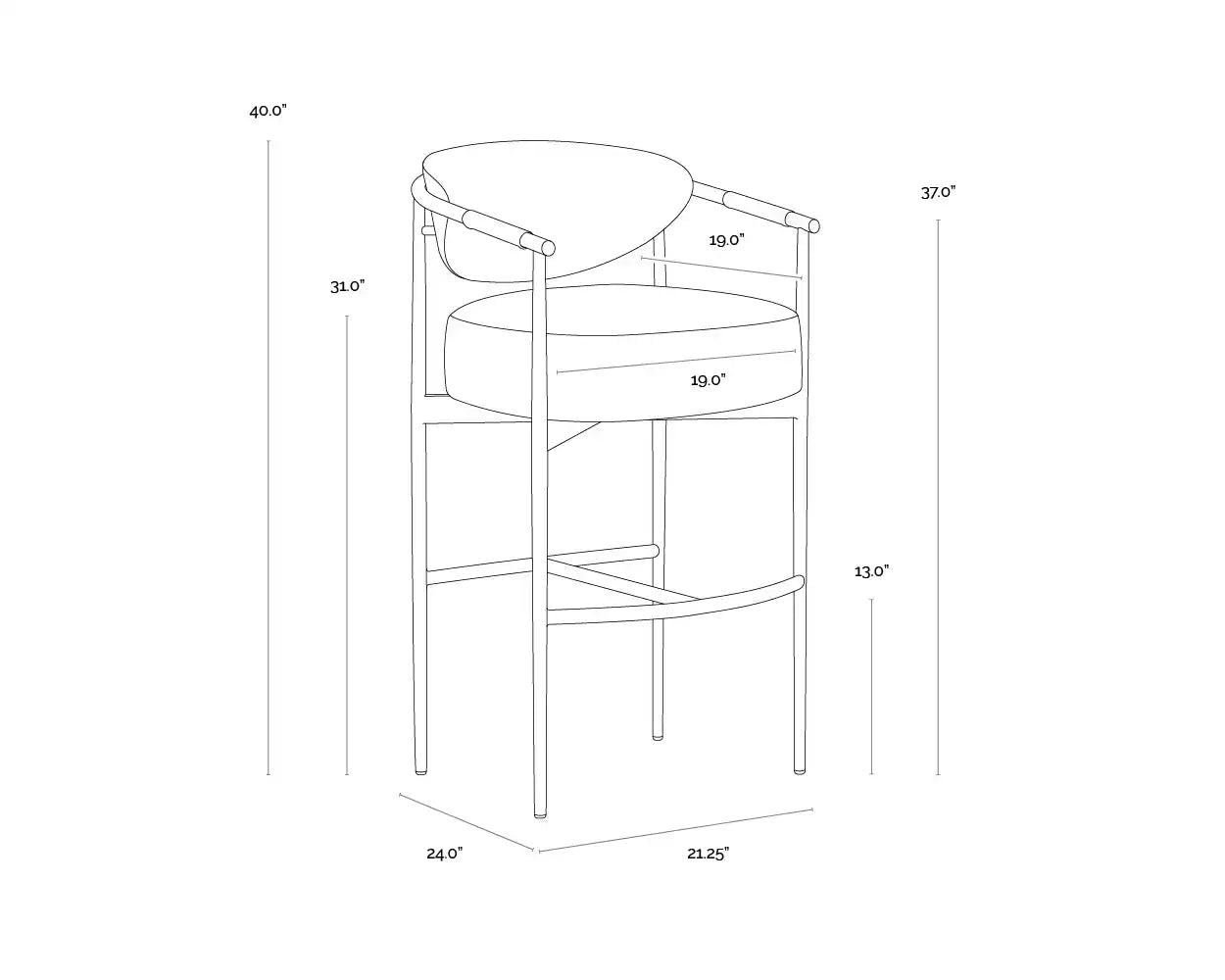 Sunpan HELOISE BARSTOOL - Bar Stools
