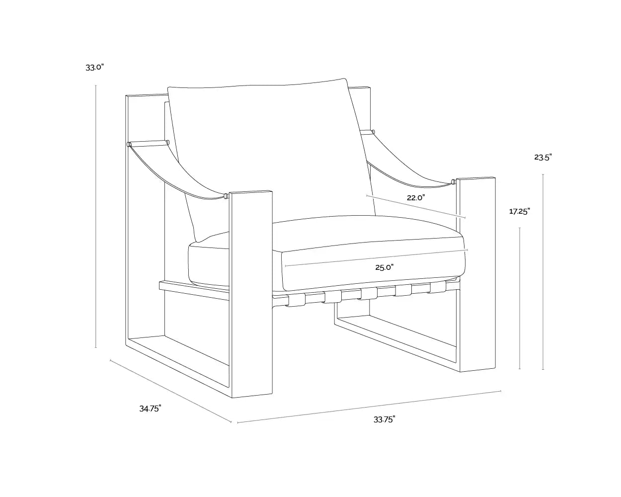 Sunpan BERKE LOUNGE CHAIR - Lounge