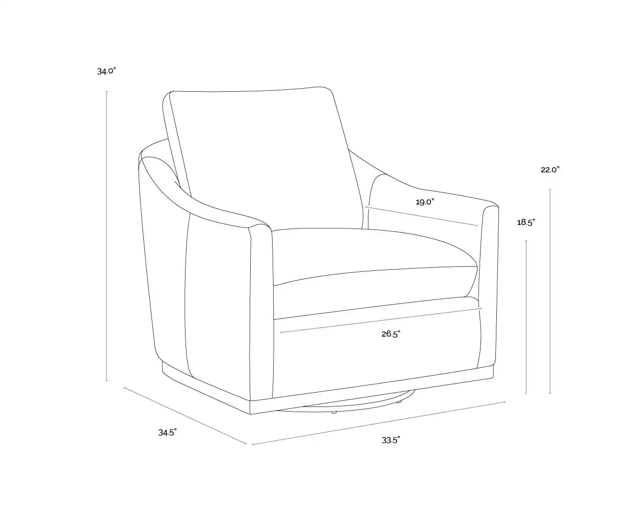 SUNPAN CORBIN SWIVEL LOUNGE CHAIR - Lounge