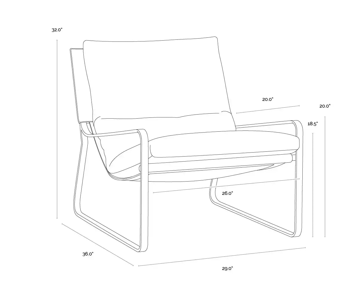 Sunpan ZANCOR LOUNGE CHAIR - Lounge