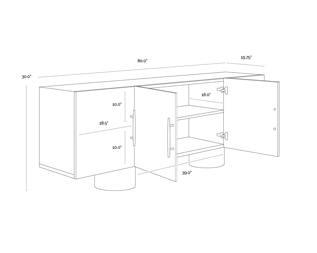 Sunpan KRESTEVEN SIDEBOARD - Side
