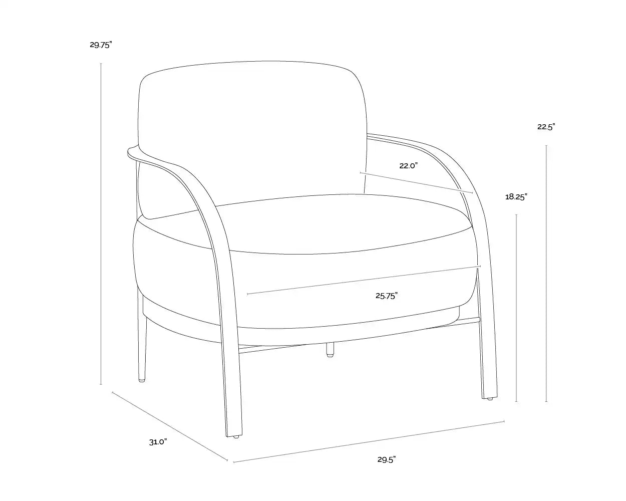 Sunpan DAPHNE LOUNGE CHAIR - Lounge