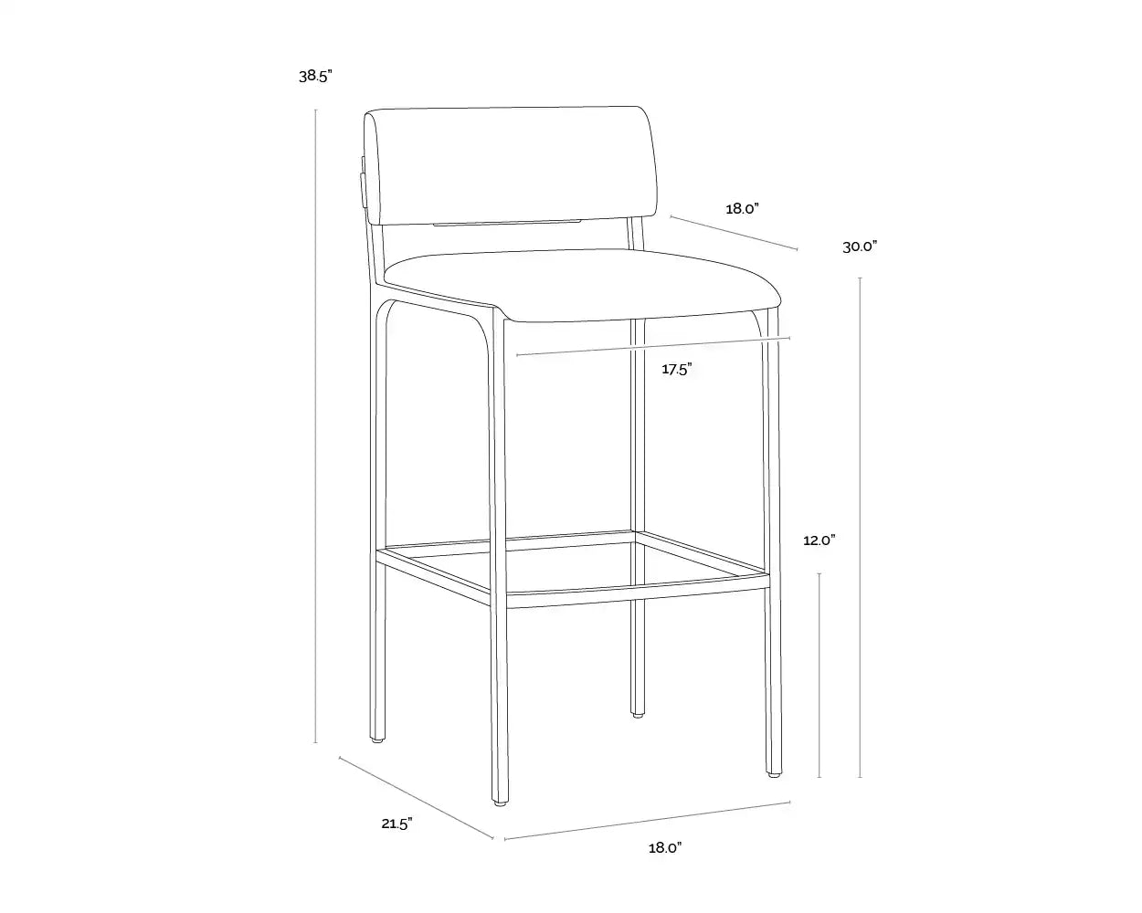Sunpan MORI BARSTOOL - Bar Stools
