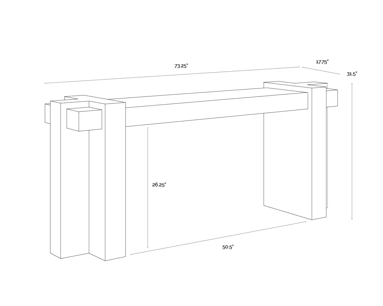 Sunpan MINERVA CONSOLE TABLE - Consoles