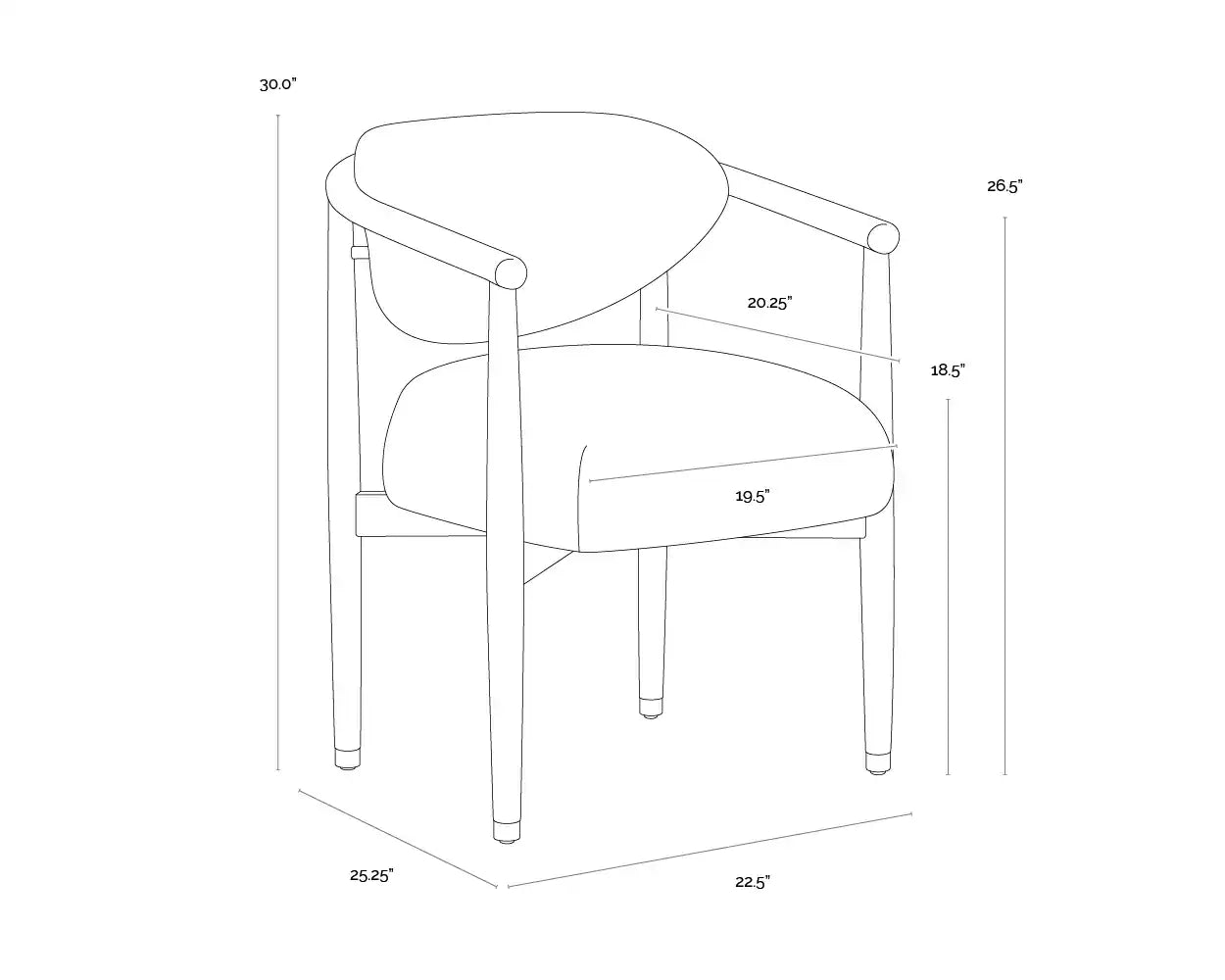 Sunpan SIGRID DINING ARMCHAIR - Dining Chairs