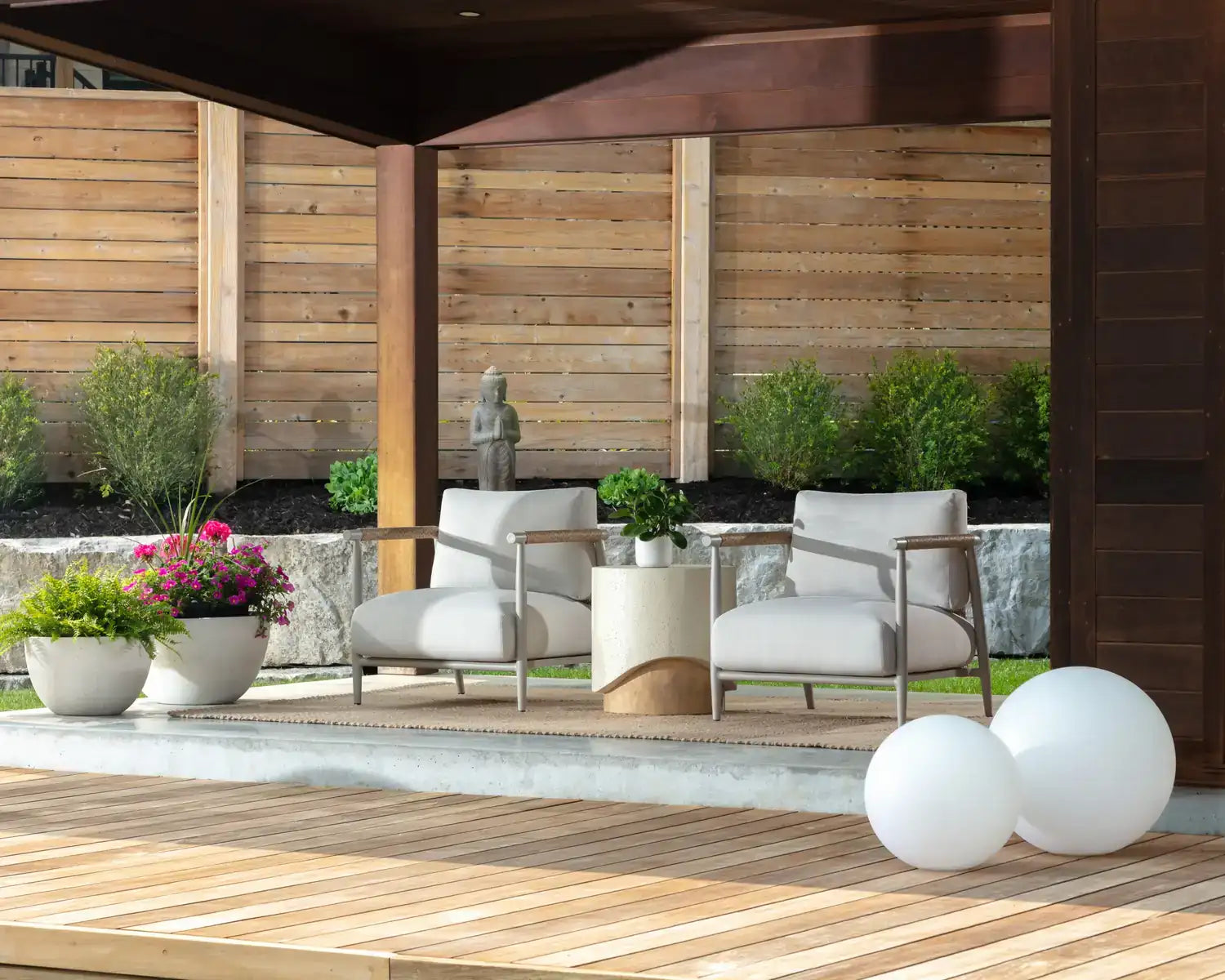 MUROS LOUNGE CHAIR - GREIGE - PALAZZO CREAM - Outdoor Furniture