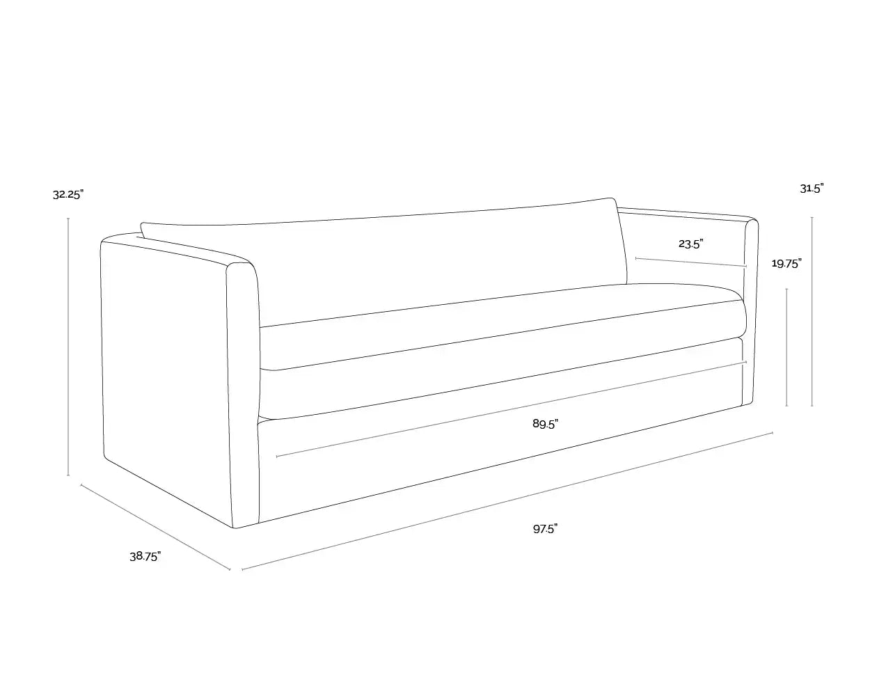 Sunpan LEANDER SOFA - Sofa